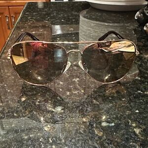 Michael Kors Metallic Rose Gold Aviator Sunglasses